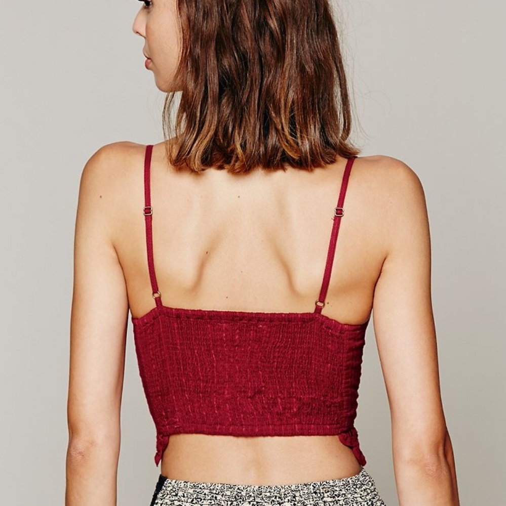 FREE PEOPLE ONE (CORAL) BATTENBURG LACE BRALLETE - Picture 4 of 8